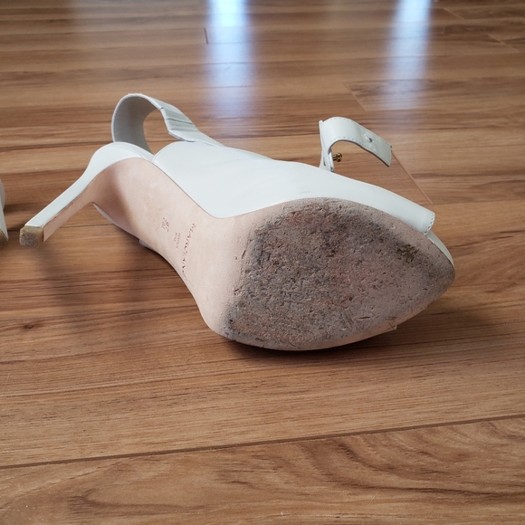 Marciano White Leather Open Toe Heels - Size 7 - Picture 4 of 6